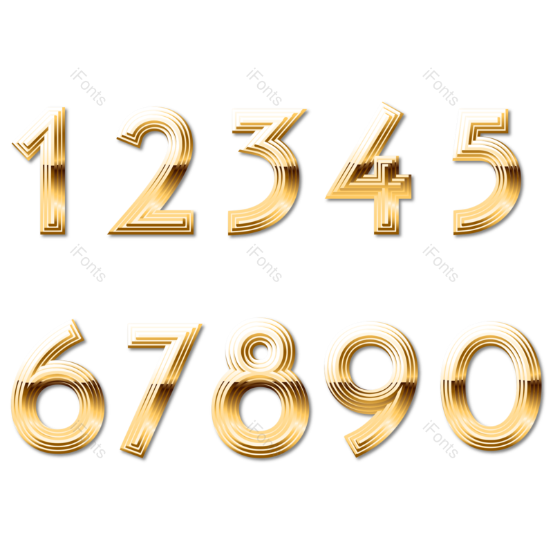 艺术字图片,立体元素,数字PNG,金色免抠素材